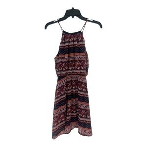 Rue 21 Women’s Medium Bohemian Floral Sleeveless Lined Halter Dress Open Back.